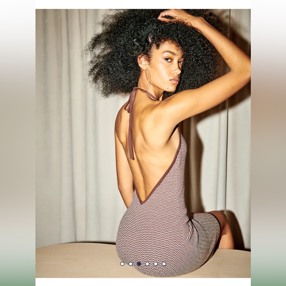Abercrombie Halter Crochet Mini Dress